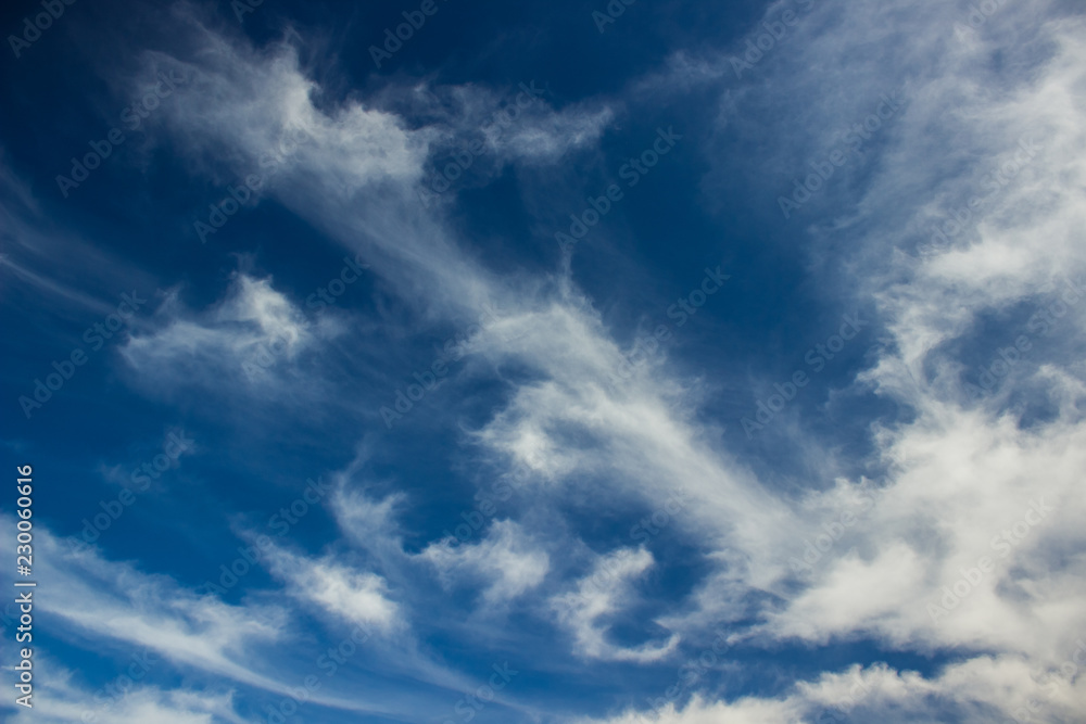 Obraz premium vivid colorful blue sky clouds nature landscape view, copy space