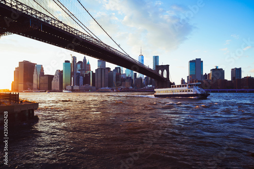 Brooklyn bridge  New York city skyline USA