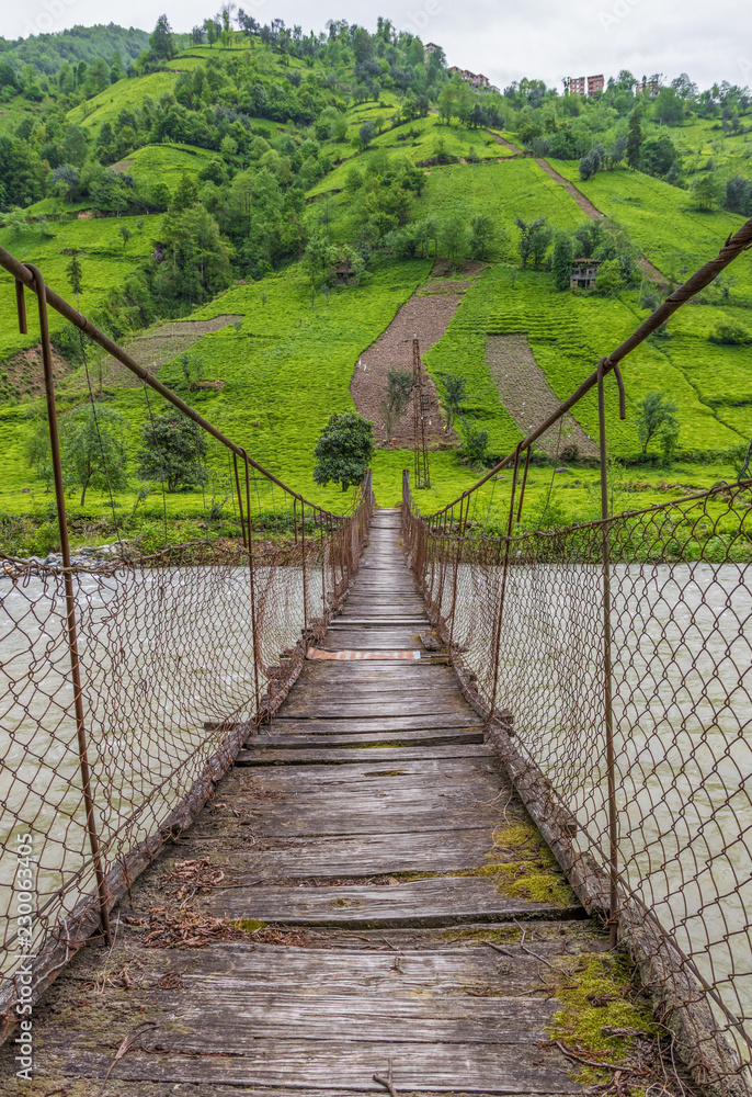 Obraz premium Very close to the Black Sea coast, the Firtina Valley displays some stunning views, included many bridges on the Firtina river