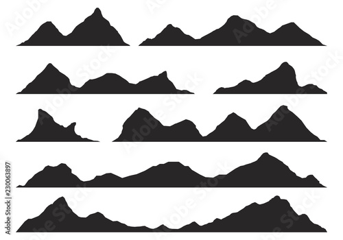 Mountains silhouettes. Vector.