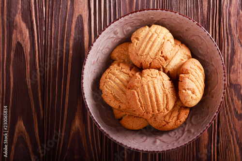 Peanut butter cookies in a bowl