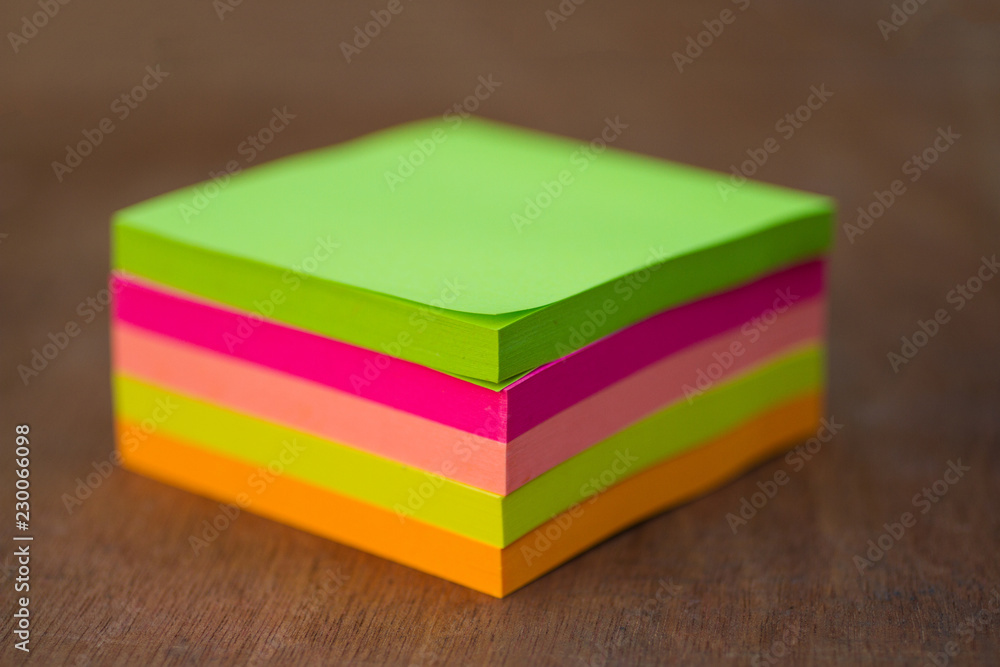 Close-up of colorful Sticky Paper Note, postit , note papers Close-up of colorful Sticky Paper Note, postit , note papers