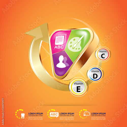 Kids Omega 3 Concept Vector