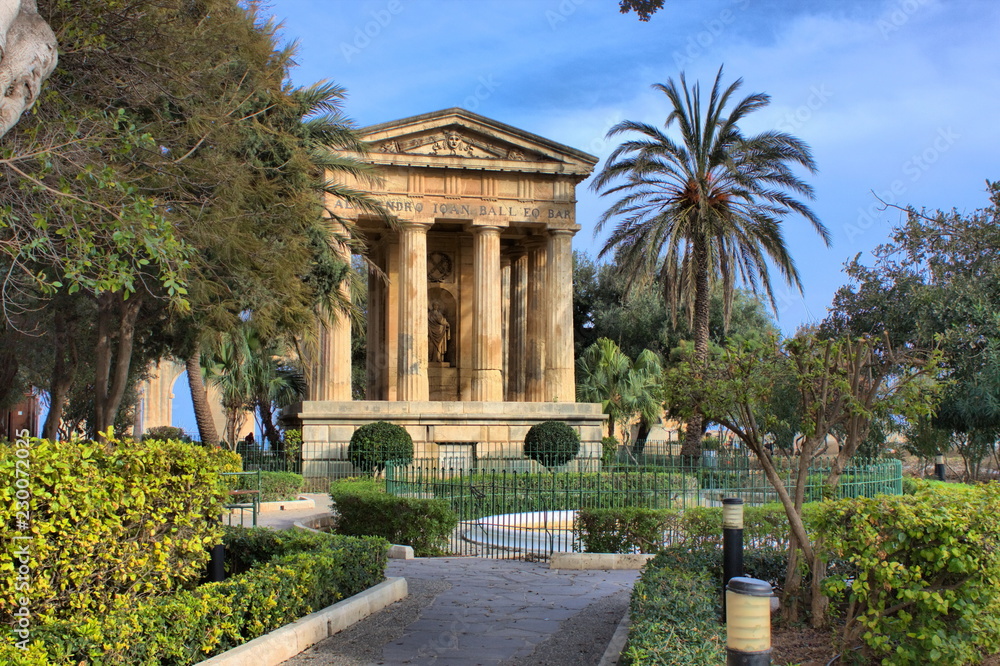 Lower Barrakka public garden in Valletta, Malta