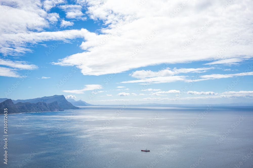 Aerial view of coastline of the Cape Peninsula, South Africa