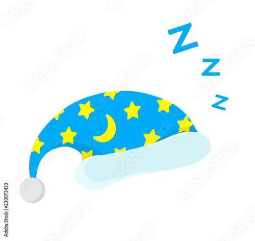 illustration of isolated cartoon sleeping cap. cute sleeping icon. Good night