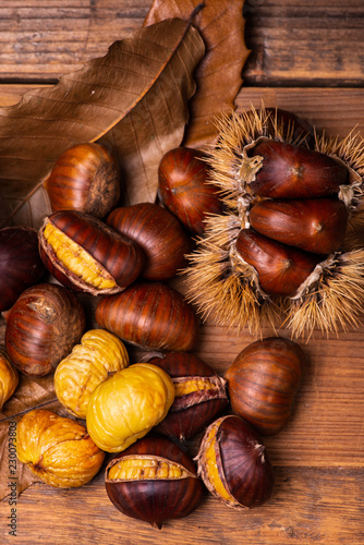 raw browns and roast chestnuts