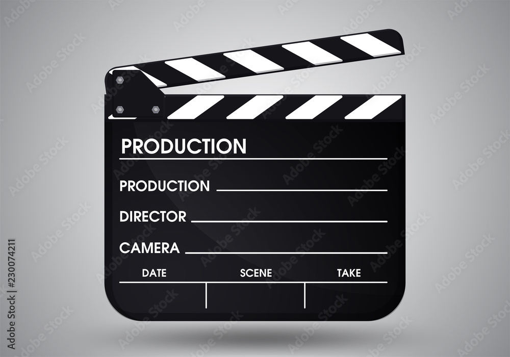 Obraz premium Slate of director film Collection. Illustration Vector EPS10.