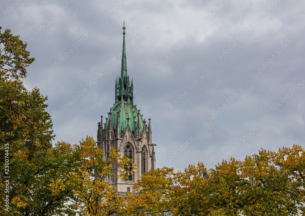 Fototapeta premium St Paul church dome close up, Munich, Germany