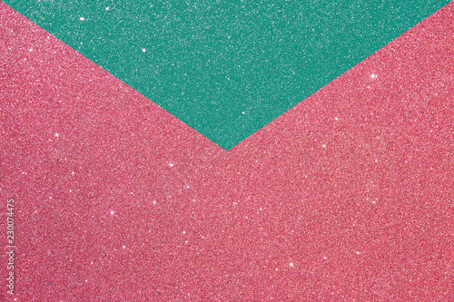 pink and green glitter envelope card. texture background