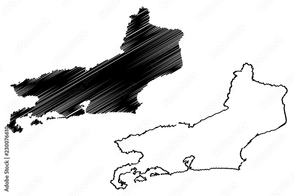 Federative republic of brazil map silhouette Vector Image
