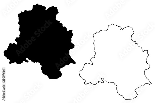 Delhi (States and union territories of India, Federated states, Republic of India) map vector illustration, scribble sketch National Capital Territory of Delhi (NCT) map