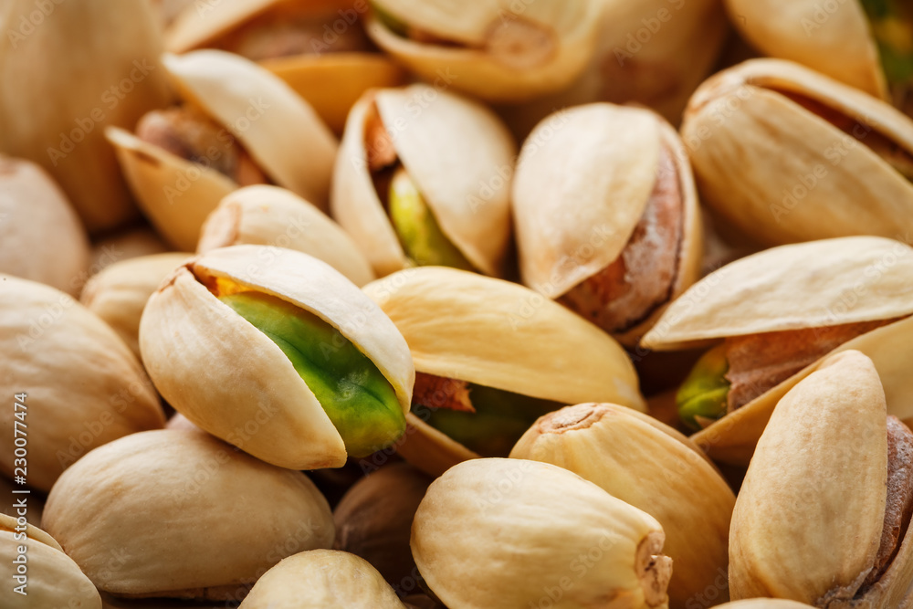 Pistachio texture. Nuts. Green fresh pistachios as texture.