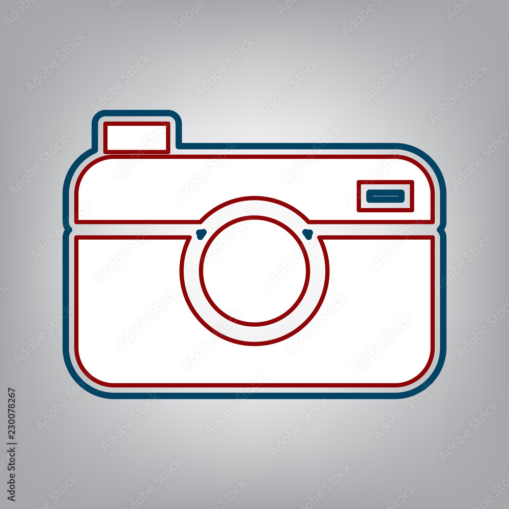 Digital photo camera sign. Vector. Dark red, transparent and mid Digital photo camera sign. Vector. Dark red, transparent and mid