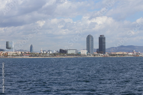 Editorial usage. Barcelona city. View from the sea © Olga