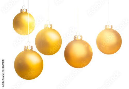 Goldene Weihnachtskugeln