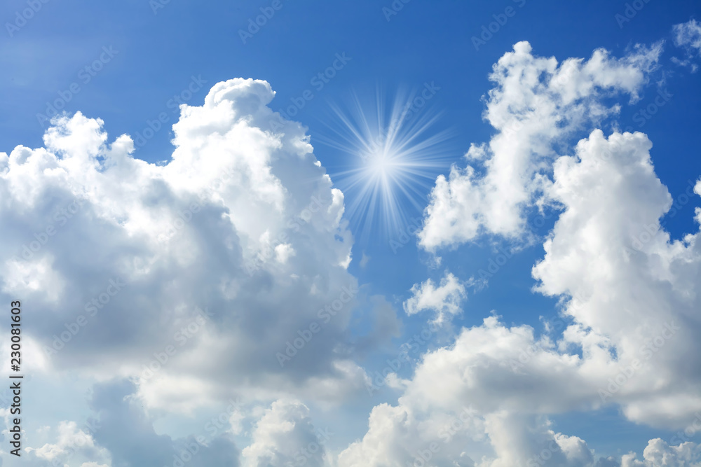 Sun ray light on blue sky nature background. Sun ray light on blue sky nature background.