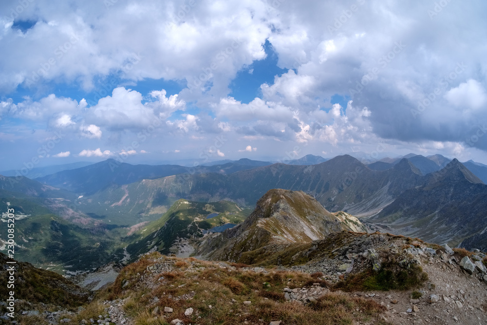 mountain panorama from top of Banikov peak in Slovakian Tatra mountains mountain panorama from top of Banikov peak in Slovakian Tatra mountains