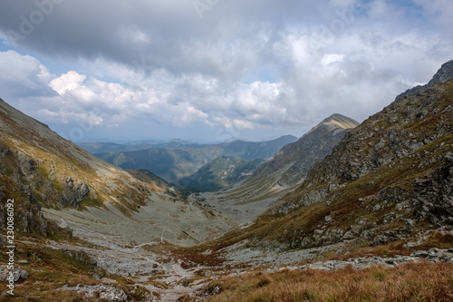 mountain panorama from top of Banikov peak in Slovakian Tatra mountains