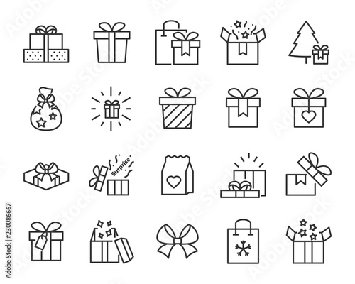 christmas gift box icons