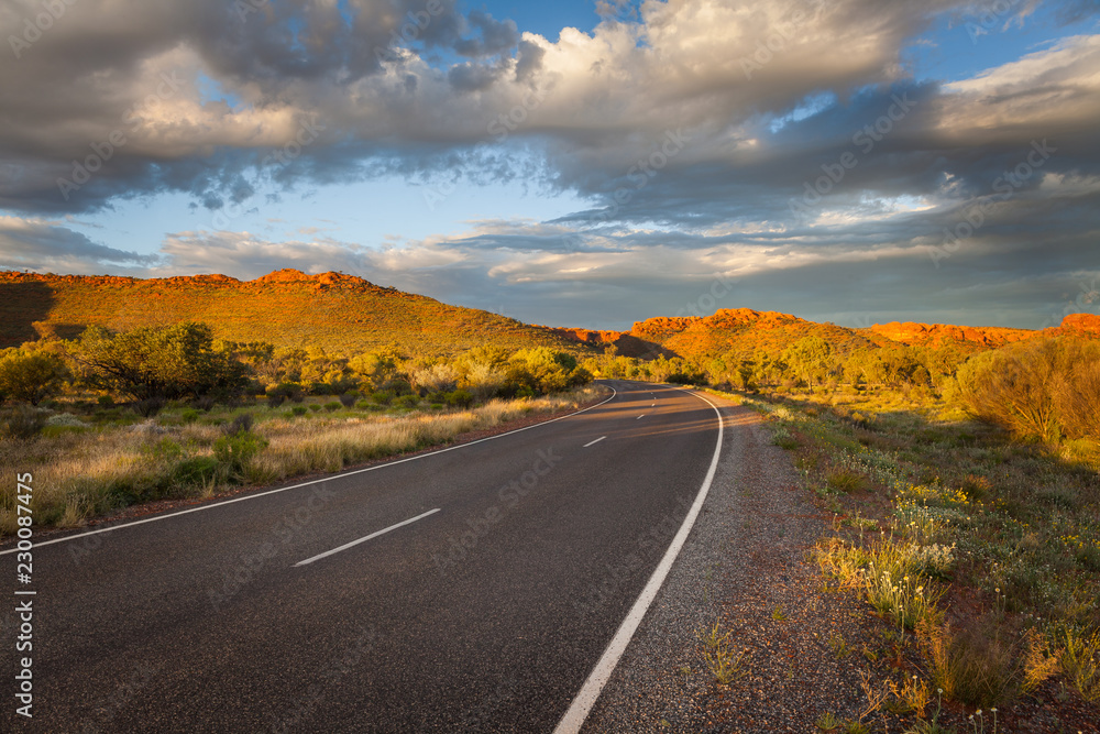 Naklejka Road leading to Kings Canyon, Central Australia, Northern Territory, Australia