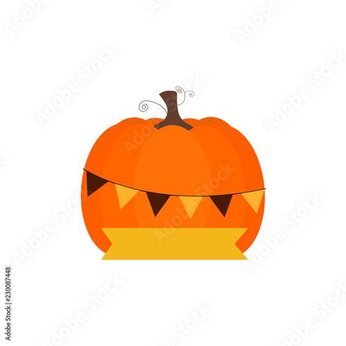 Vector of a pumpkin decorated for the halloween party