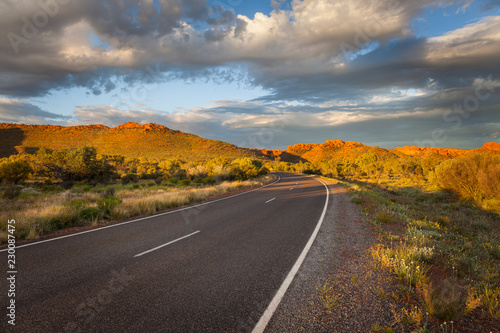 Road leading to Kings Canyon, Central Australia, Northern Territory, Australia photo