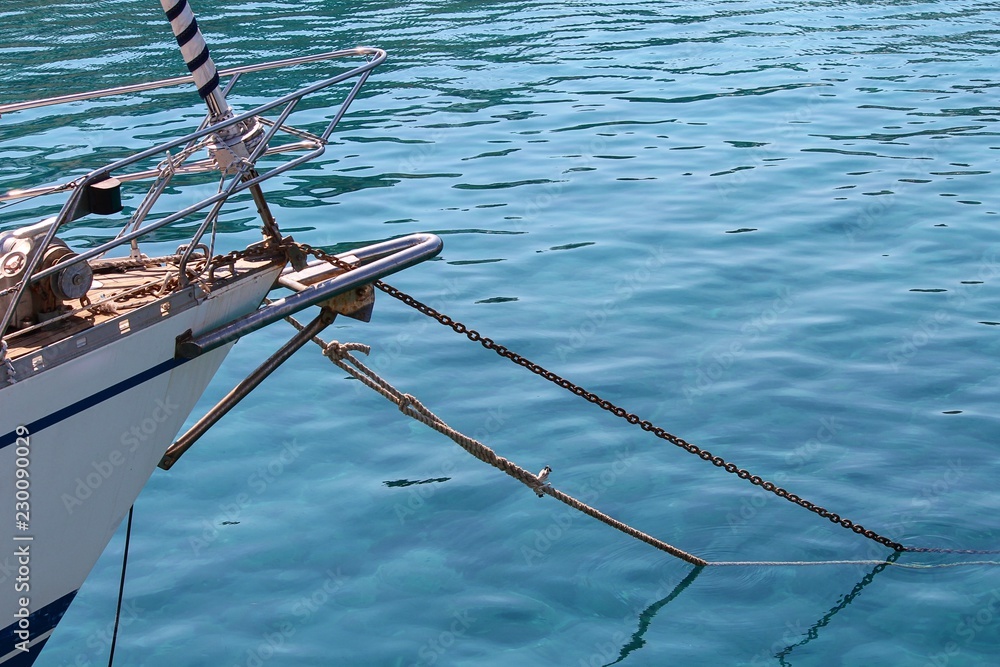 Fototapeta premium Segelschiff mit Ankerkette