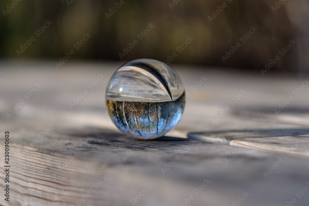lensball in autumn reflecting nature lensball in autumn reflecting nature