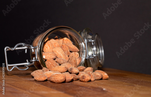 Almond. Nuts. Food. Glass Jar