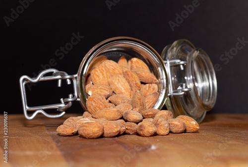 Almond. Nuts. Food. Jar