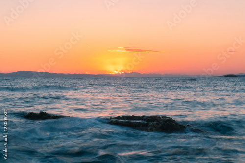 warm summer sea sunset. Sunset on the sea
