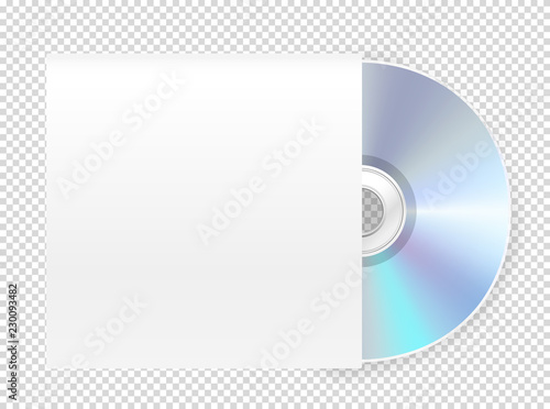 Modern cd-rom with cover vector mockup. Vector object isolated on transparent background