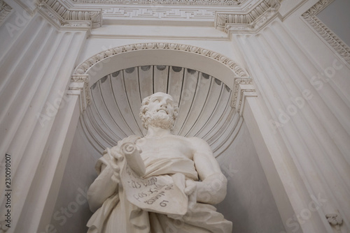 Palermo, Italy - September 06, 2018 : View of Theophrastus statue at Palermo Botanical Gardens