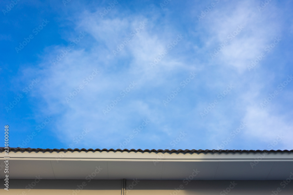 close up roof home with beautiful blue sky