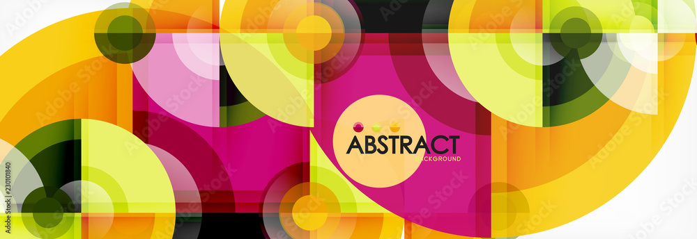 Abstract background - multicolored circles, trendy minimal geometric design Abstract background - multicolored circles, trendy minimal geometric design