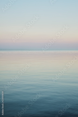 Blue sky landscape without clouds spreading on the sea
