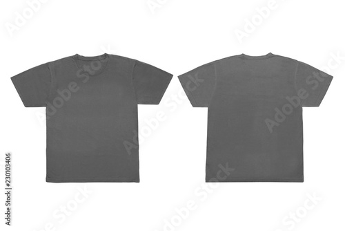 Isolated Blank Gray Front and Back T-Shirt Template For Mock-Up Graphic