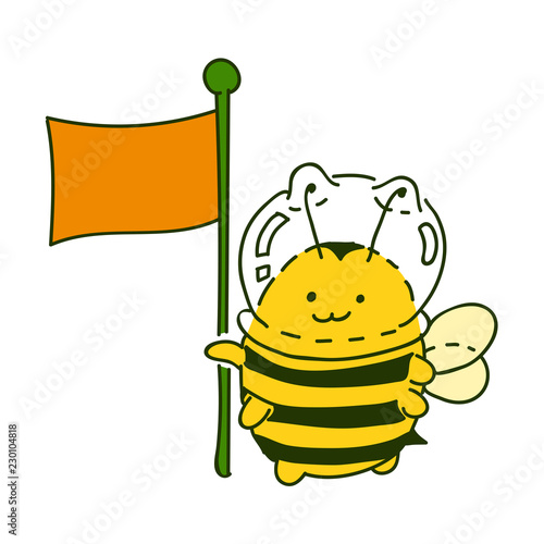 Photos Cute little Bumblebee ink hand drawn sketch vector illustration