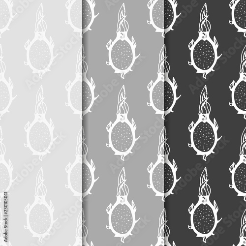 pitaya, pitahaya tropical fruit seamless pattern