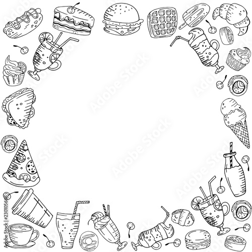 Black and white circle made of elements