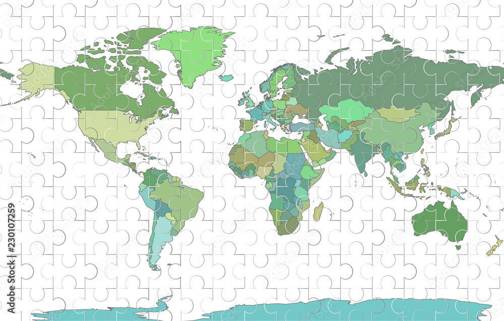 puzzle map of the world