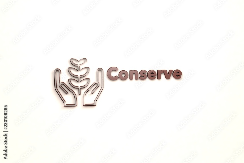 Fototapeta premium Illustration of Conserve with brown text on light background
