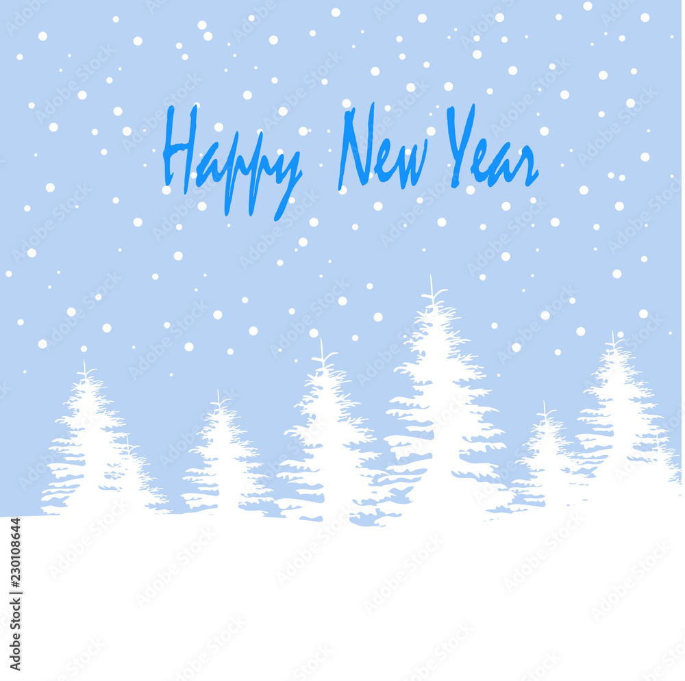 vector illustration greeting card, new year
