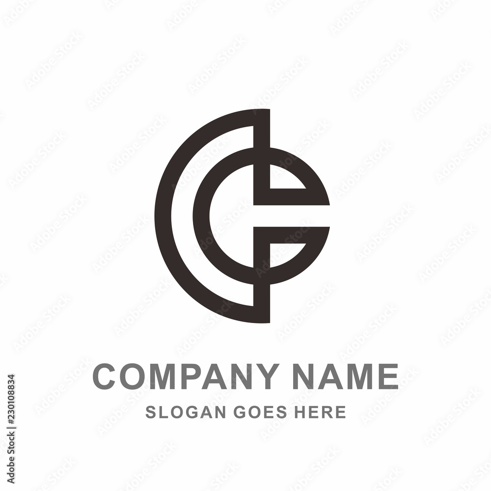 Obraz premium Monogram Letter C Geometric Circle Architecture Interior Construction Business Company Stock Vector Logo Design Template