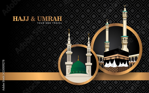hajj and umrah creative banner concept photo