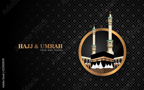 hajj and umrah luxury concept with gold photo