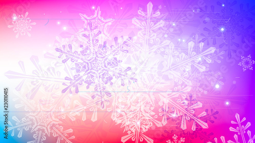 Snowflakes and festive lights - vector background with beautiful snowflakes that merrily shine and shimmer in color space
