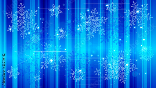 Snowflakes and festive lights - vector background with beautiful snowflakes that merrily shine and shimmer in color space