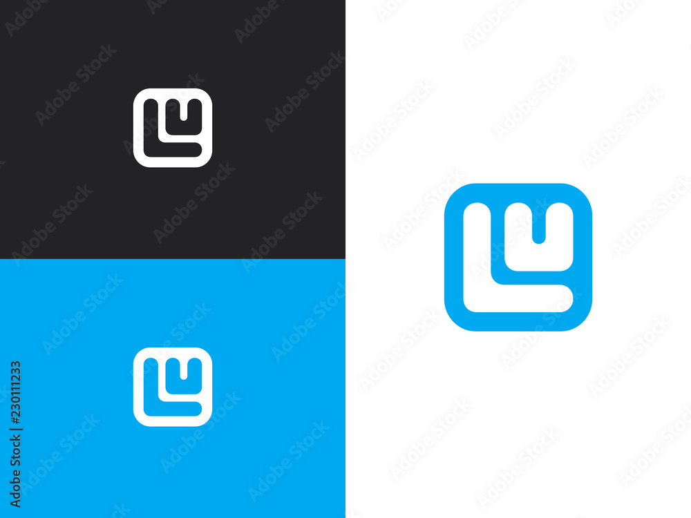 Initial letters LU logo design template elements Initial letters LU logo design template elements